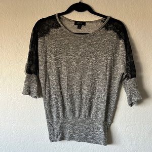 Gray black knit sweater